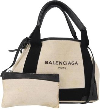 Balenciaga Pre-owned Tote Bags, female, Beige, Size: ONE SIZE Pre-owned Canvas Tote Bag