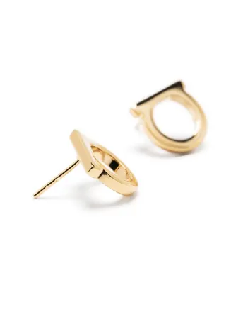 Ferragamo Womens Earrings Gancini Gold-Coloured Brass Metallic