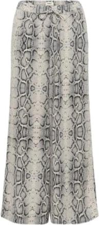Soaked In Luxury Wijde Slangenprint Broek - Dames - Wijde Broeken - Beige - L - Broeken