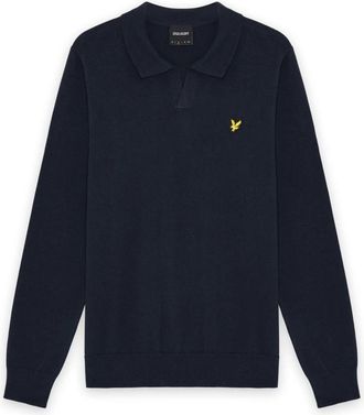 Lyle & Scott Truien & Vesten, Heren, Blauw, L, Katoen, Cotton Lange Mouw Polo Kraag Jumper