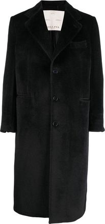 Giuliva Heritage Collection Mark textured single-breasted coat - men - Cupro/Virgin Wool/Alpaca Wool - 50 - Black