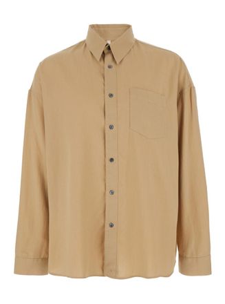 Sunflower Beige Relaxed Solid Shirts