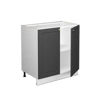 Vicco Armario Bajo Para Fregadero Fame-line, Antracita-oro, 80 Cm Con Estante, Et Roble