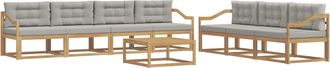 vidaXL Conjunto De Sof&aacute;s De Exterior 7 Uds. Blanco Y Gris Claro Vidaxl