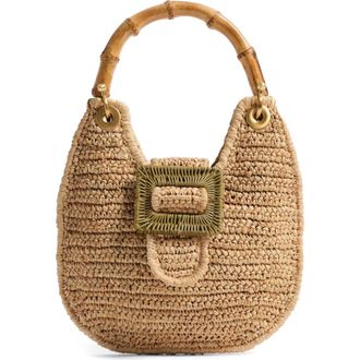 Pamela Munson The Avis Raffia Hobo Bag in Natural at Nordstrom