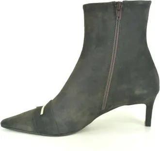 Zinda Daim Botje 4cm - Dames - Laarzen met Hak - Bruin - 37 EU - Su&egrave;de - Schoenen