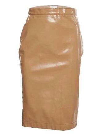 Burberry pencil midi skirt - women - Polyester/Polyurethane - S - Neutrals