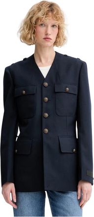 Kenzo Military Jacket - Dames - Blazers - Blauw - M - Wol - Jassen