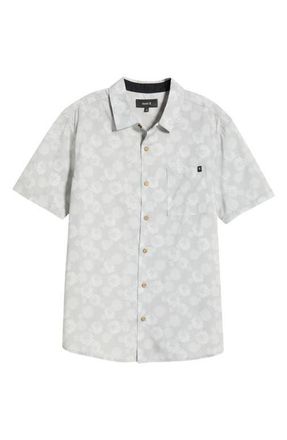 Roark Journey Floral Short Sleeve Button-Up Shirt in Grey at Nordstrom, Size Xx-Large