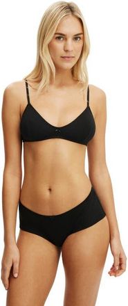 Cotton On Womens Cotton Pointelle Triangle Padded Bralette in Black at Nordstrom, Size Medium