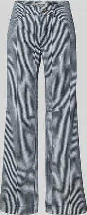 M.A.C Wide Leg Jeans im Allover-Look in Marine, Gr&ouml;&szlig;e 36/30