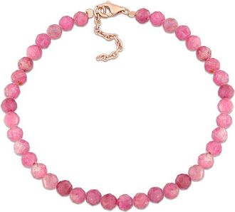 Rina Limor Silver 6.00 Ct. Tw. Pink Tourmaline Beaded Bracelet