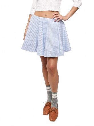 Ganni Cotton Mini Circle Skirt In Lavender Lustre