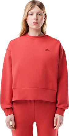 Lacoste Oversized sweatshirt van katoenmix met geborduurd logo voor dames (Rood)