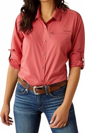 Ariat Womens Venttek Stretch Button Down Shirt In Holly Berry