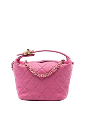 Chanel 2019 Small Quilted Lambskin Perfect Meeting Hobo Bag satchel - Roze