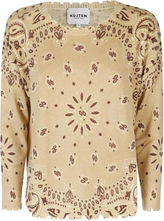 Kujten Kujten - Mela Bandana Bico - Dames - Truien - Beige - Maat: M Kasjmier