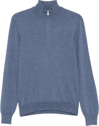 Tagliatore Ronde hals gebreid - Heren - Ronde hals truien - Blauw - 2XL - Wol - Truien & Vesten