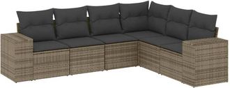 vidaXL Vidaxl - Set De Muebles De Jard&iacute;n 6 Pzas Y Cojines Rat&aacute;n Sint&eacute;tico Gris