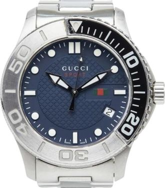Gucci Pre-owned Ya 126253 Polshorloge - Heren - Vintage Horloges - Blauw - ONE Size - Vintage