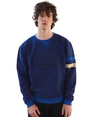Kimoa Sudadera Estate Large Embroidery Racing Sweatshirt, Navy Blue