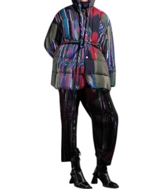 Henrik Vibskov Puff Puffer Jacket In Dark Tetris Drips