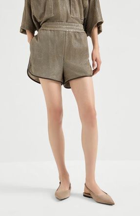 Brunello Cucinelli Leather shorts in Khaki at Nordstrom, Size 36 It