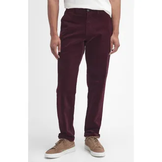 Barbour Tailored Fit Cotton Stretch Corduroy Chinos in Dark Merlot at Nordstrom Rack, Size 34 X