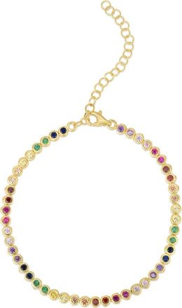 Sphera Milano 14k Yellow Gold Vermeil Cubic Zirconia Tennis Bracelet at Nordstrom Rack
