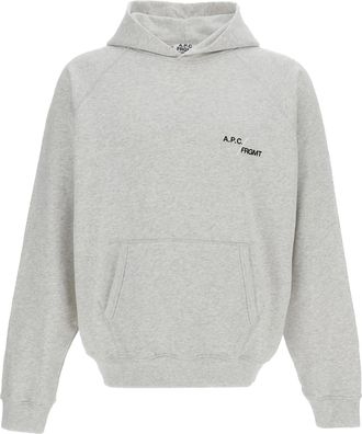 A.P.C. Straight-Cut Hooded Sweatshirt in Heathered Grey Cotton Fleece
