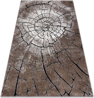 RugsX Rugsx - Alfombra moderna cozy 8875 Wood, tronco de arbol - Structural dos niveles de vellón marrón brown 80x150 cm