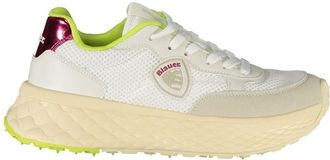 Blauer Witte Polyurethaan Dames Sneaker