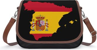 Generic Flag Map of Spain Small Womens Crossbody Bags Shoulder Handbag with Adjustable Strap for Travel