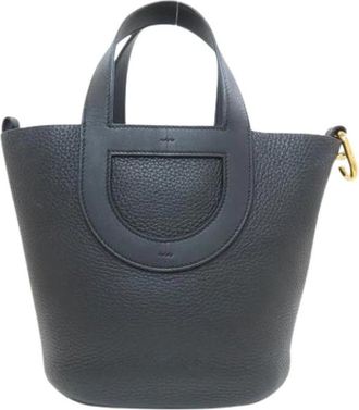 Herm&egrave;s Pre-owned Bucket Bag - Dames - Vintage Tas - Blauw - ONE Size - Leer - Vintage