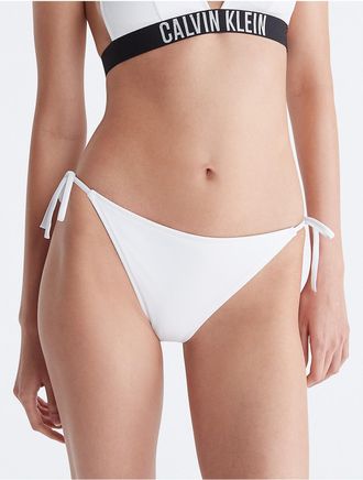 Calvin Klein Womens Intense Power Side Tie Bikini Bottom - White - XS