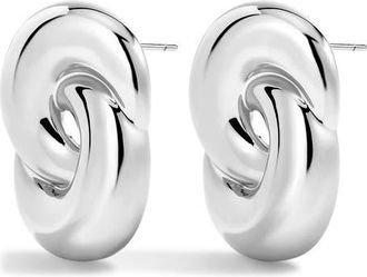 Luv AJ The Solstice Knot Stud Earrings in Silver at Nordstrom