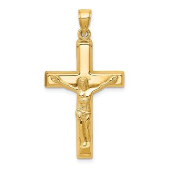 Diamond2Deal 14k Yellow Gold Polished Crucifix Pendant