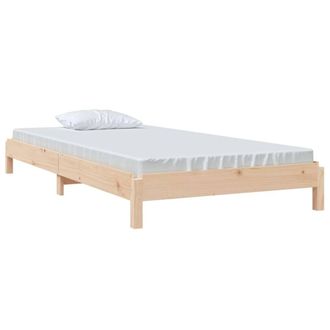 Berkfield Home Stack Bed 90x190 cm Solid Wood Pine in Light Tan