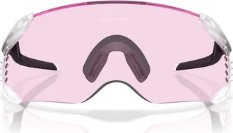 Oakley Velo Kato 52mm Rectangle Shield Sunglasses in Matte Clear/prizm Low Light at Nordstrom