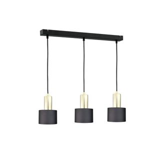 Netlighting Luce Bar Pendant Ceiling Light Black Gold 60cm 3x E27