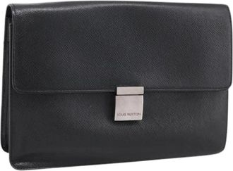 Louis Vuitton Pre-owned Taiga Leren Clutch Tas - Dames - Vintage Clutch - Zwart - ONE Size - Leer - Vintage