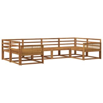 vidaXL Conjunto De Sof&aacute;s De Exterior 6 Pcs Natural Vidaxl