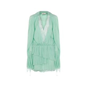 Blumarine Ruffled Long-sleeve Dress