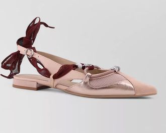 Pinko leather slingback ballerina shoes