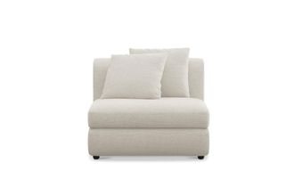 Castlery Fable Armless Sofa Customized, Performance Classic Twill Cream, Spill Resistant, Ultra Deep Seats for Sofas, Castlery