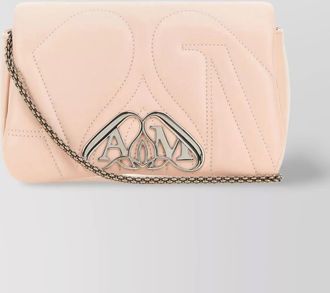 Alexander McQueen compact quilted leather clutch with chain strap