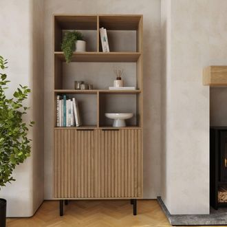 GFW Nervata Bookcase in Light Oak