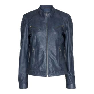Notyz Leather Jackets, female, Blue, M, Denim Blue Jacket with Zip Pocket