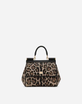 Dolce & Gabbana Medium Sicily Handbag - Woman Handbags Animal Print Satin Onesize