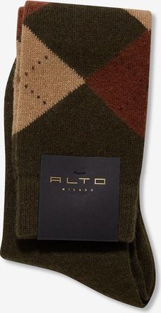 Alto Milano Argyle-Karo Socken Long